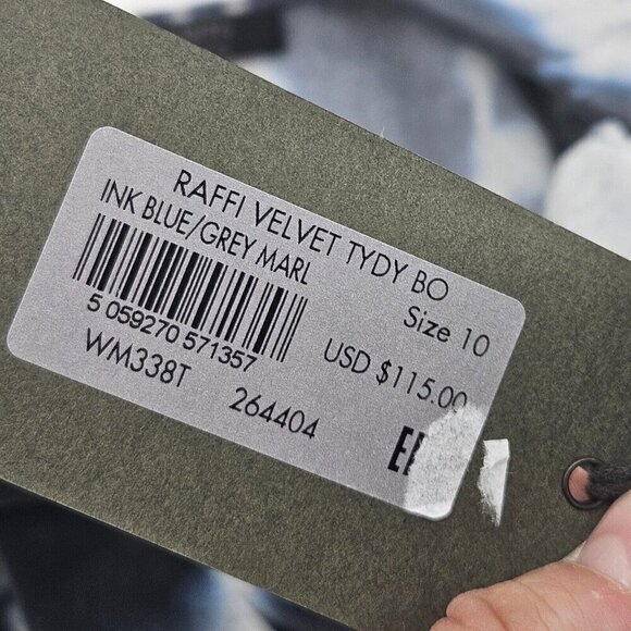 All Saints Raffi Velvet Tie Dye Bodysuit Blue Women's Size 10 NEW Boho Hippie - Picture 11 of 15